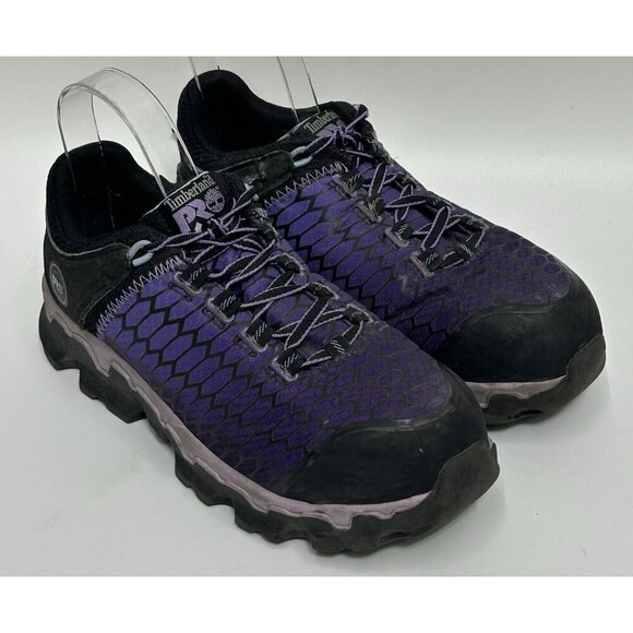 Timberland PRO Womens Size 7 Powertrain Alloy-Toe ESD Work Shoes Purple Work - Picture 2 of 10
